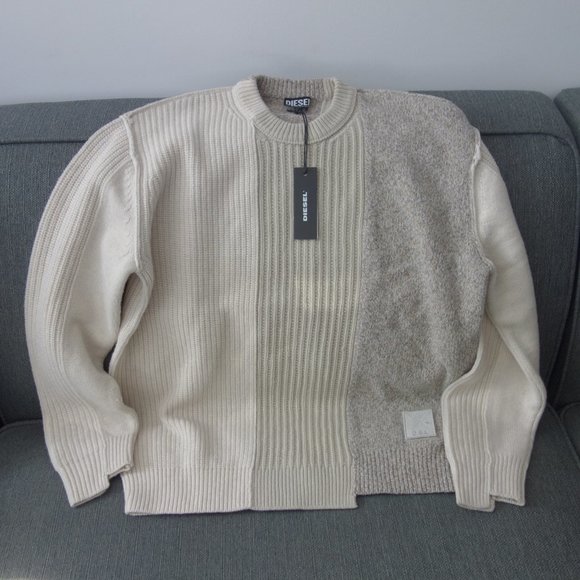Diesel K-KILLEEN KNITWEAR LIGHT BROWN Size S Sweater - Picture 1 of 13